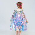 thumbnail image 4 of M 4-6 T Capa de sirena Niños Capas de lentejuelas coloridas Capa de princesa Niño Fiesta brillante, 4 of 5