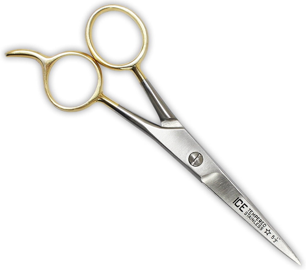 5-1/2 Inch Barber Scissors With 2-1/4 Inch Extra Sharp Blades, And Golden Finger Holes