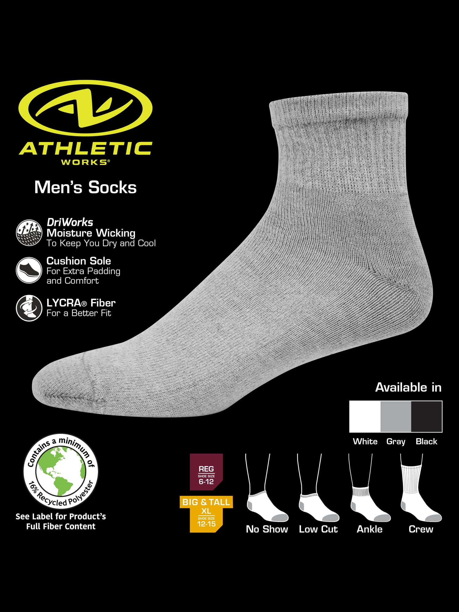 Extra Wide Loose Fit Athletic Crew Socks – Mr. Z's Big & Tall