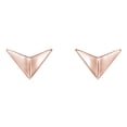 thumbnail image 2 of 14K Rose Gold Plated Sterling Silver Minimalist Dainty Geometric Triangle Stud Earrings, 2 of 3