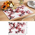 thumbnail image 6 of Red Flower Placemats Set of 12, Spring Floral Branch Water Ink Painting Plant Non-Slip Place Mats Washable Table Mats for Kitchen Dining Table Decorations Indoor/Outdoor, 6 of 9