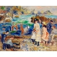 thumbnail image 2 of Renoir, Pierre-Auguste 18x15 White Modern Wood Framed Museum Art Print Titled - Children on the Seashore, Guernsey 1883, 2 of 4