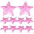 thumbnail image 1 of BRIGHTFUFU 10 piezas de lentejuelas bordadas de tela pegatinas bricolaje ropa trajes accesorios lentejuelas estrella de cinco puntas parches (rosa), 1 of 7