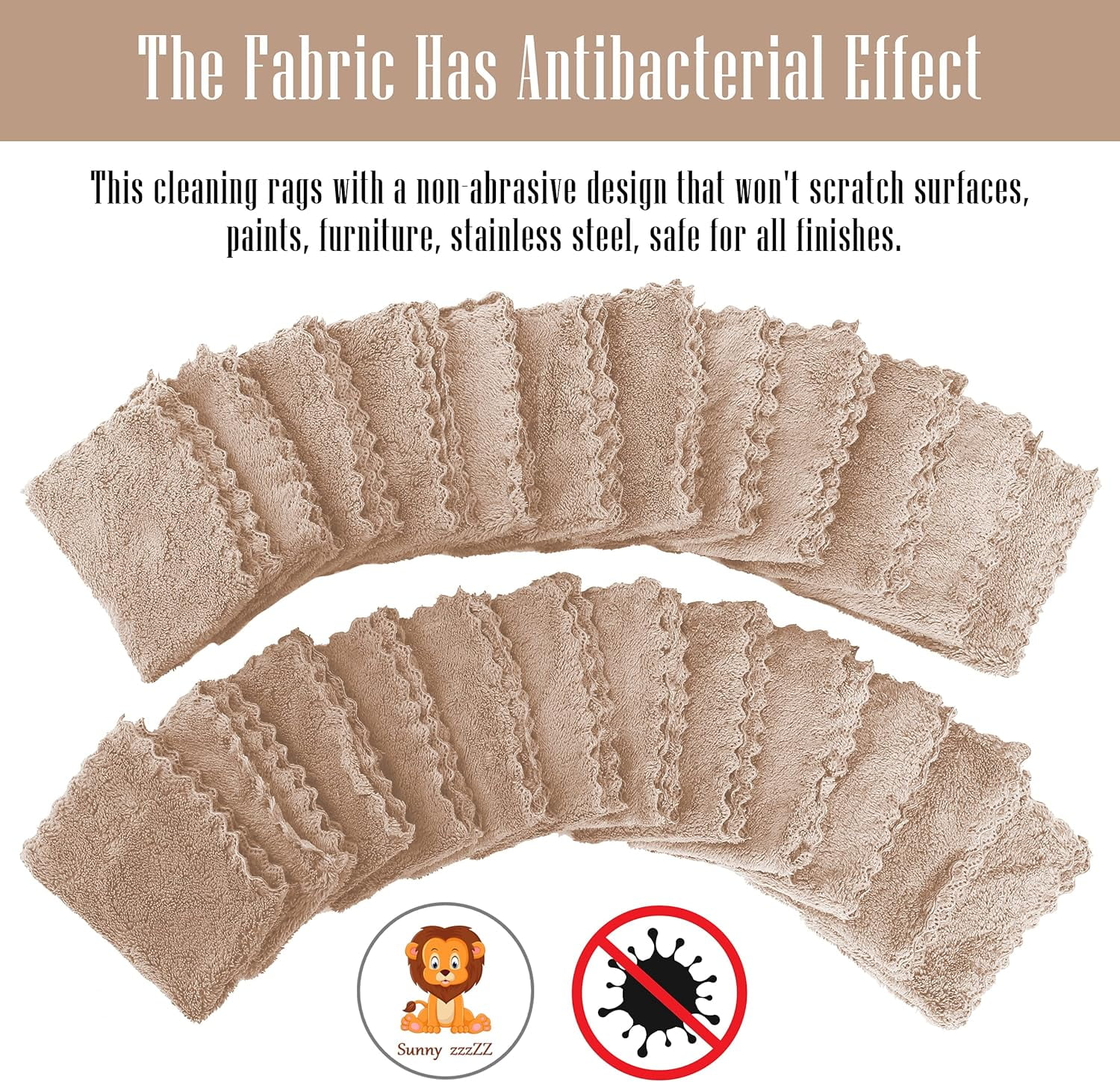 24 Pack Kitchen Dish Cloths - Lint Free - Reusable Dish Towels, Dish Cloths, Super Absorbent Coral Fleece Cleaning Cloths, Non-stick, Oil-free, Washable, Quick Drying, 7 x 9 Inch