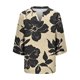 thumbnail image 5 of TaTaai Women's Roll Tab Sleeve Blouse, Printed V Neck Shirt, Linen Look Three Quarter Top for Casual Summer Gift, 5 of 5
