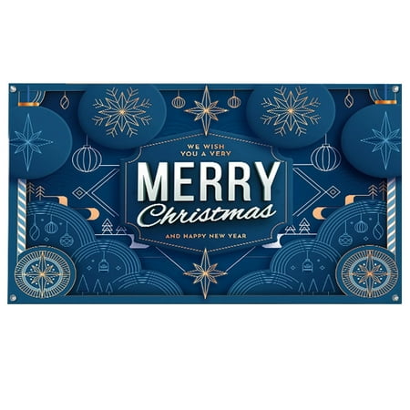 

HMOONORY Tapestry 6 X 13.3 Ft Holy Night Christmas Outdoor Garage Door Banner Red Blue Night of the Nativit Large Christmas Decoration Holiday Polyester Cover Christmas Door Decor Snowman Deer Santa