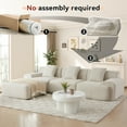 thumbnail image 3 of Muumblus 113" L-Shaped Modular Sectional Sofa, Oversized Corduroy Cloud Couch for Living Room, Beige, 3 of 12