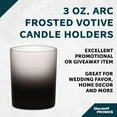 thumbnail image 3 of Arc Gradient Frosted Votive Candle Holders 3 oz. Set of 12, Bulk Pack - Cylindrical With Thick Base, Perfect as Wedding, Annivesary and Party Favors - Gradient Black, 3 of 5
