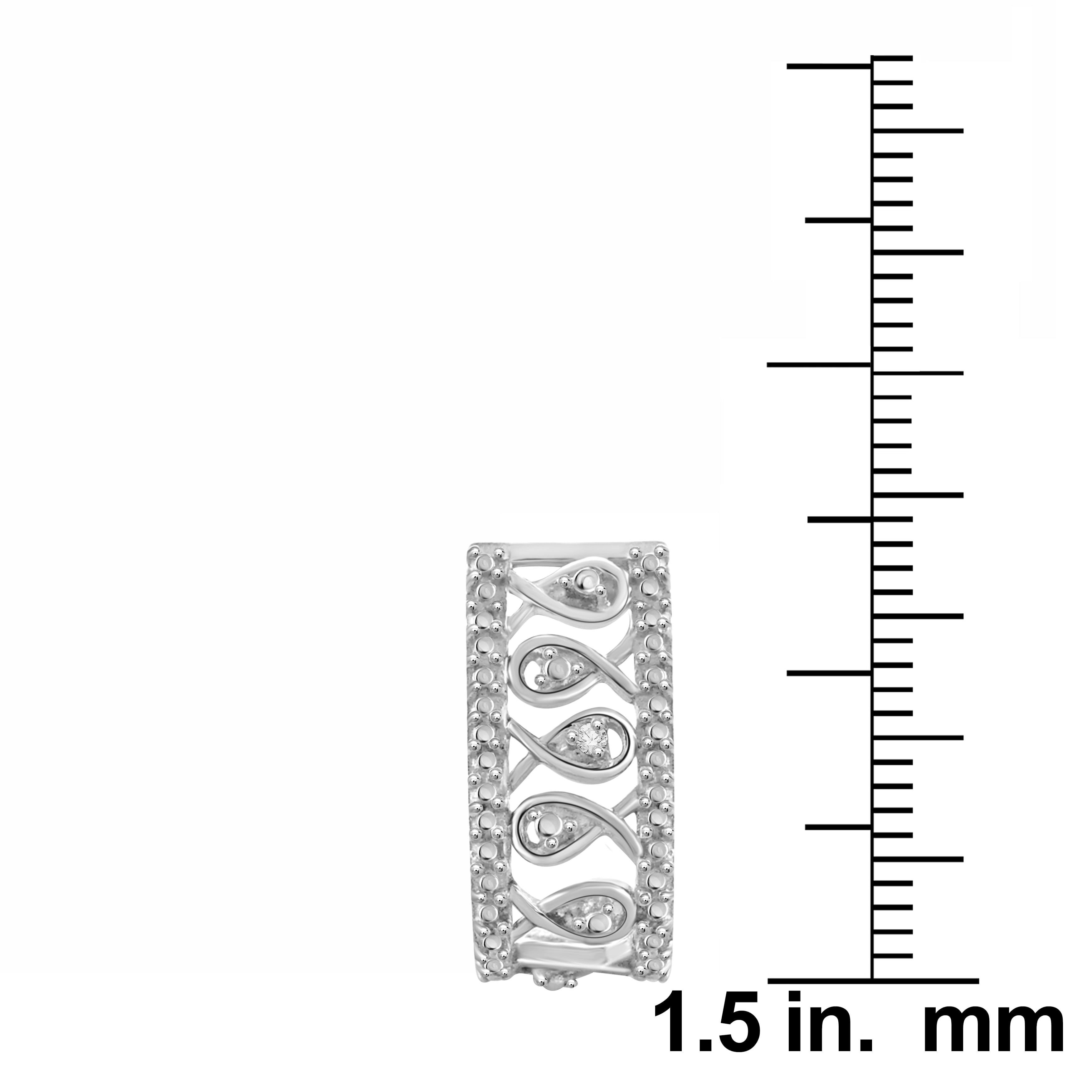 JewelersClub White Diamond Earrings Women – Accent White Diamonds Sterling Silver Hoop Earrings Small – Hypoallergenic Hoop Earrings – Small Hoop Earrings Diamond – White Hoop Earrings for Women