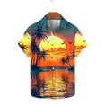 thumbnail image 2 of Stamzod Hawaiian Shirts for Men Fashion Tropical Printed Summer Short Sleeve Button Down Shirt Casual Loose Beach Vacation Shirts for Men Orange XXXXL, 2 of 5