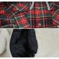 thumbnail image 3 of Men's Heavyweight Cotton Flannel Warm Sherpa Lined Snap Button Plaid Jacket (2 Dark Green 14, L), 3 of 3