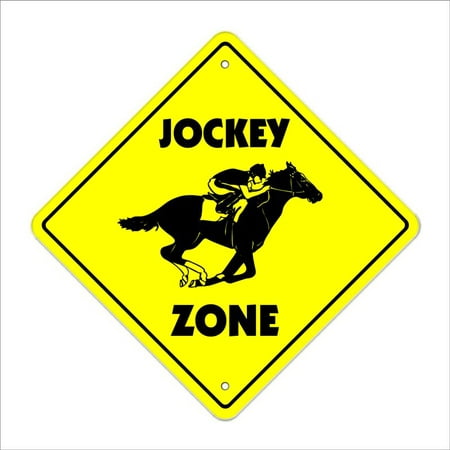 Jockey Crossing Sign Zone Xing | Indoor/Outdoor | 12