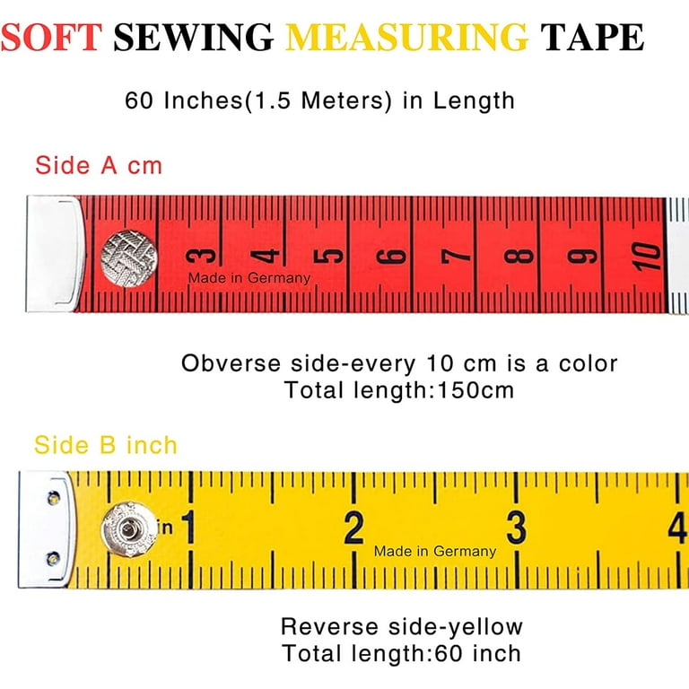 AKOAK 3 Count 300cm/120 Inch Double-Scale Soft Tape Measuring