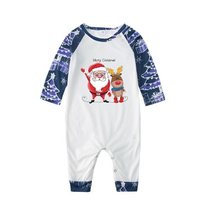 

KEJIG Stylish Fashionable Christmas Print Family European And American Pajamas Parent-child Suit Baby