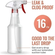 Liba Empty Spray Bottles for Cleaning, Refillable Plastic Spray Bottles, Laundry, 16 oz, 4-Pack
