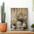 thumbnail image 2 of Rustic Farmhouse Daisy Floral Canvas Wall Art, Vintage Neutral Country Flower Botanical Print for Bathroom, Living Room & Bedroom Home Decor, 2 of 7