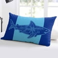 thumbnail image 5 of Shark Mandalas Throw Pillow Cover 20 x 26 Inch Decorative Pillow Cover Boho Modern Orange Blue Stripe Tropical Lumbar Pillowcase Seasonal Rectangle Cushion Case for Couch Sofa Bed Living Room, 5 of 7