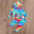 thumbnail image 2 of Mercatoo Baby Girls 2pc 𝐓racksuit 𝐀thletic Sweatsuits Sets Tie Dye Hooded Sweatshirt Jogger Sweatpants Clothing Sets Toddler Kids, 2 of 3