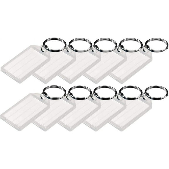Lucky Line 6051010 Clear Plastic ID TAG with Key Ring 10-PACK
