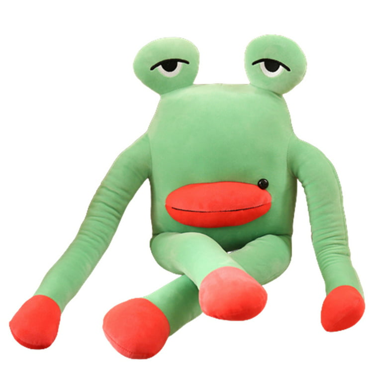 Creative Cartoon Plush Toy Funny Red Lips Frog Stuffed Doll Kids Gift Home Decor, Size: Squinting Frog