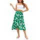 thumbnail image 1 of VISgogo Falda irregular con dobladillo con volantes para mujer, vestido de cintura ceñida con estampado de flores, azul marino / verde / albaricoque / rojo vino VISgogo moda, 1 of 7