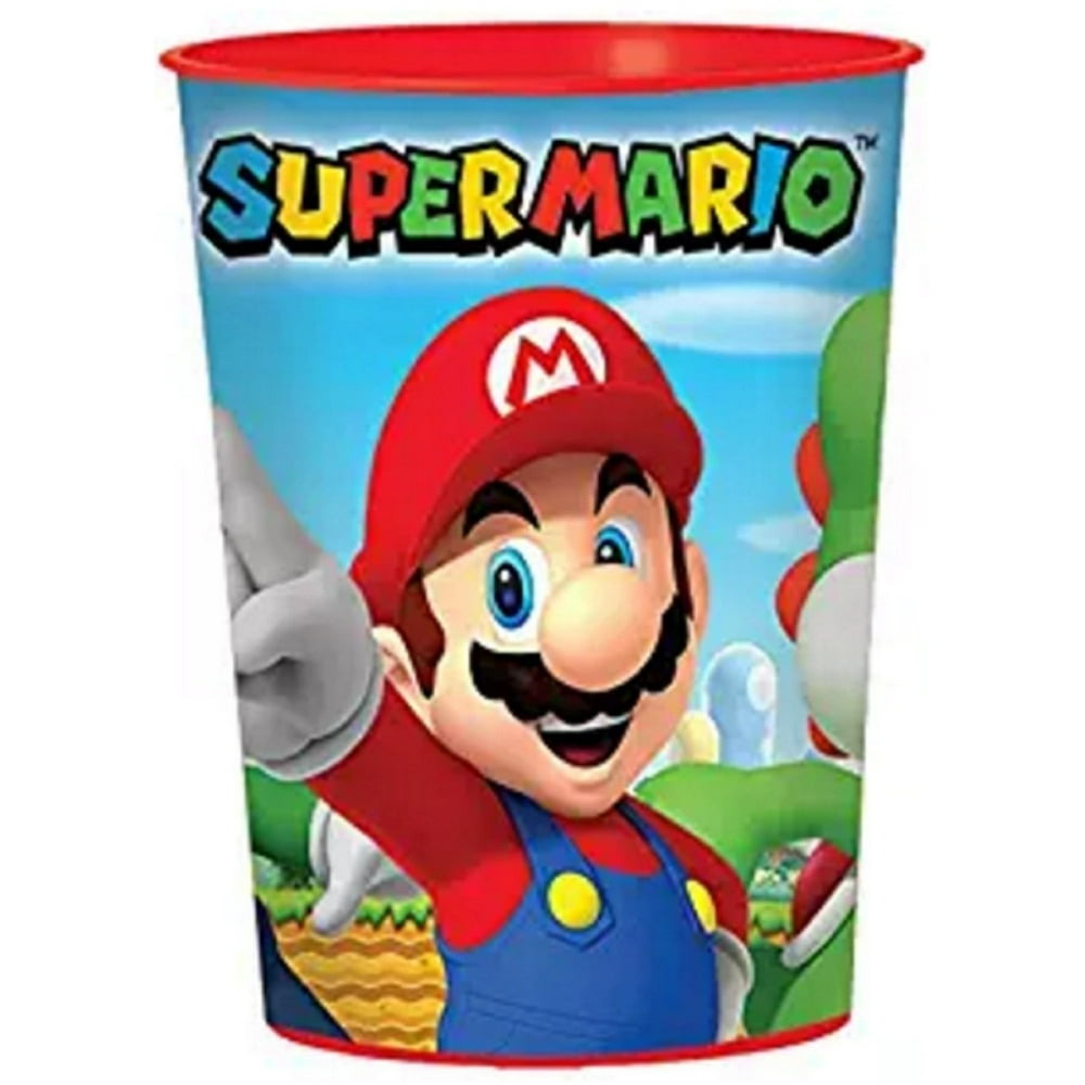 12X Super Mario Bros. Plastic 16 Ounce Reusable Keepsake Favor Cup ( 12