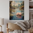 thumbnail image 2 of Designart "Claudes Water Lily Pond" Floral Print on Natural Pine Wood, 2 of 5