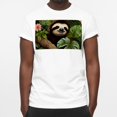 thumbnail image 3 of Sloth Classic White Cotton T-Shirt for Men - 100% Soft Cotton Tee Shirt for Everyday Wear - Comfortable Breathable Fabric - Casual Short Sleeve Top for Summer, 3 of 5