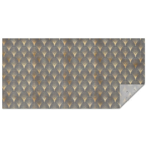 Rectangle Waterproof Grey Bronzing Tablecloth Reusable Washable Weight Fabric Table Covers for Restaurant,Picnic,Indoor and Outdoor Dining 60 Inch X 120 Inch