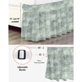 thumbnail image 3 of Vintage Green Wrap Around Bed Skirts for California King Bed 16" Drop,Bed Skirt with Adjustable Elastic Belt Dust Ruffle Bed Valance for Bedroom Hotel Modern Abstract Art Oil Painting Bed Frame Cover, 3 of 7