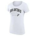 thumbnail image 2 of Women's G-III 4Her by Carl Banks White San Antonio Spurs Super-Slim Fit Lightweight Filigree Logo T-Shirt, 2 of 3