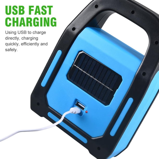 Lámpara COB LED Banco de energía de emergencia a prueba de agua Linterna solar para acampar de escritorio (Azul) Likrtyny Para estrenar