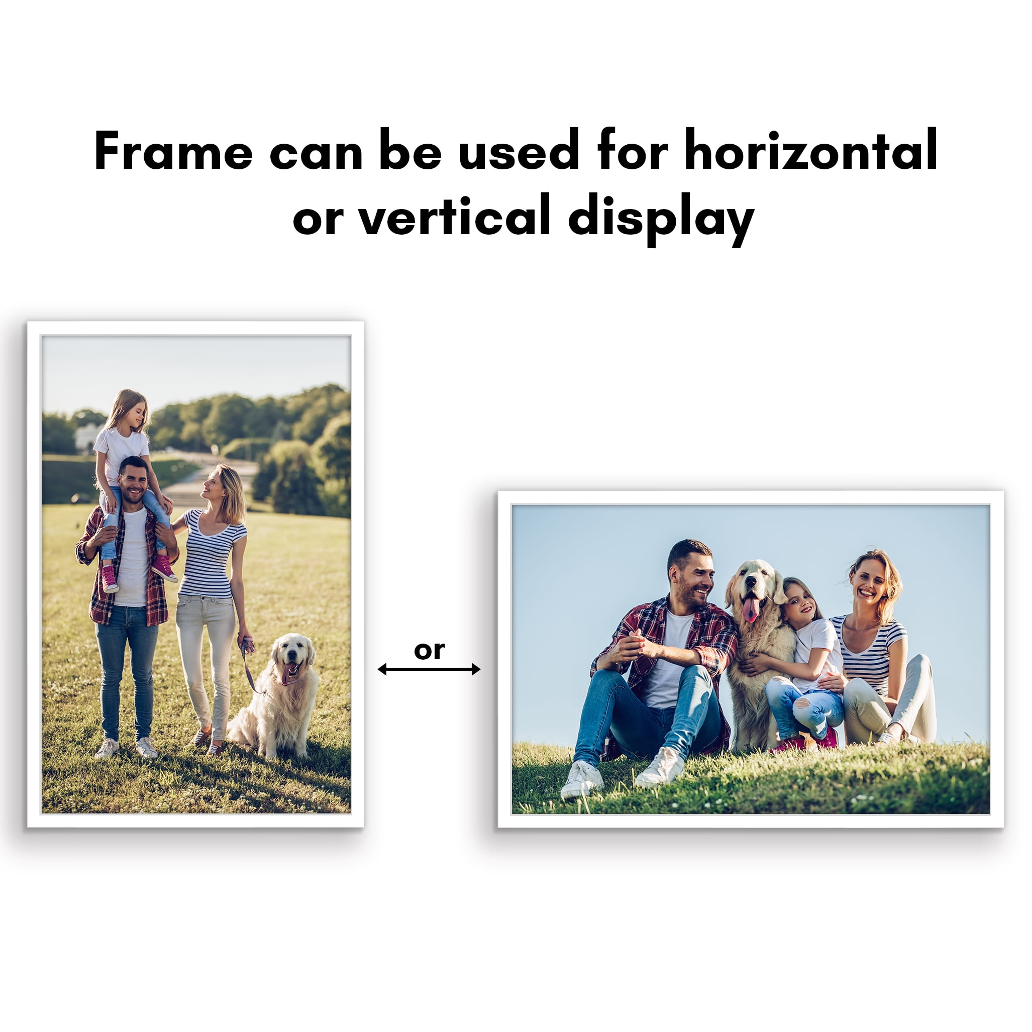 Americanflat 11x17 Picture Frame with Polished Plexiglass Streamline Collection Thin Border Wall - White