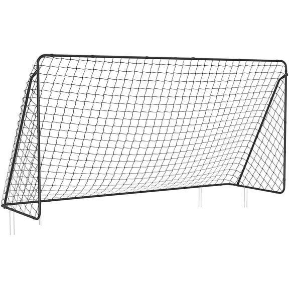SONGMICS Children's Soccer Goal, in Garden, Courtyard, Park, Beach, Metal Pipes and PE Net, Quick Assembly, Black