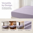 thumbnail image 3 of Unique Bargains Fitted Cotton Bed Sheets Breathable for All Seasons 39.0"x74.8" Purple, 3 of 5