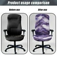 thumbnail image 4 of FKELYI Purple Marble Texture Print Office Chair Cover Dust-Proof Swivel Chair Protective Slipcover Stretchable Boss Chair Cover for Office Home Decoration, Small, 4 of 6