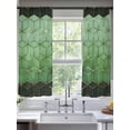thumbnail image 2 of Green Geometric Sheer Curtains 63 Inch Length 2 Panels Set, Ombre Modern Abstract Art Voile Window Treatment Rod Pocket Curtains Sheers Drapes for Bedroom/Living Room/Kitchen 52x"63"x2, 2 of 7