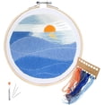 thumbnail image 1 of Full Set of Hand-Made Embroidery Starter Kit, Plant Cross Stitch Kits for Beginners Including Patterned Embroidery Cloth,Sun Flower Embroidery with Bamboo Hoop,Color Floss,Tools Kit, 1 of 7