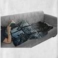 thumbnail image 6 of Modern Soft Flannel Fleece Throw Blanket, Modern New York City Scenery at Night with Skyscrapers Buildings Print, Cozy Plush for Indoor and Outdoor Use, 50" x 70", Black and Dark Blue, by Ambesonne, 6 of 6