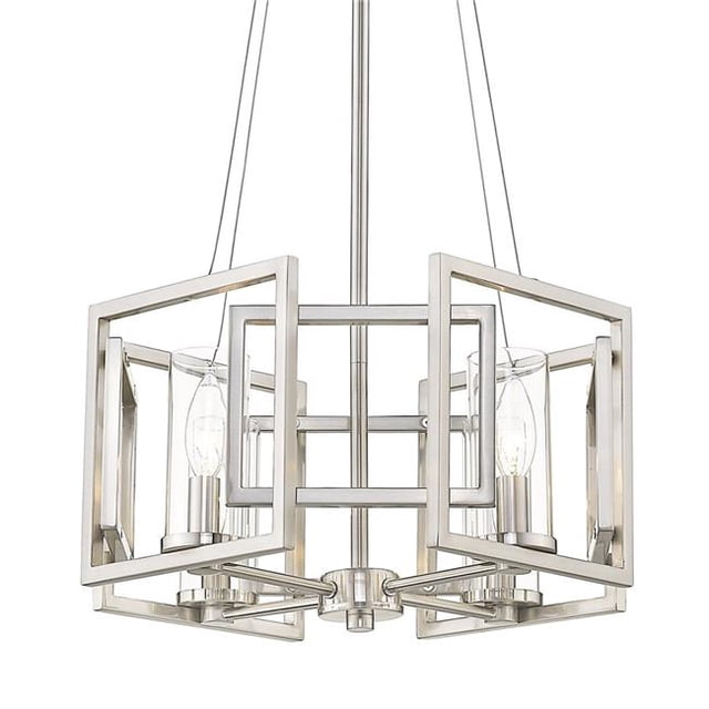 Golden Lighting 6068-4P PW 16 in. Marco 4 Light Pewter Pendant Ceiling Light