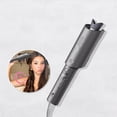thumbnail image 2 of Automatic Rotating Curling Iron - Beach Waves Curling Wand, Portable Hair Curler, Dual Voltage & Lightweight for Travel, Ceramic Coating, 1 Inch, Metallic Gray, 2 of 6