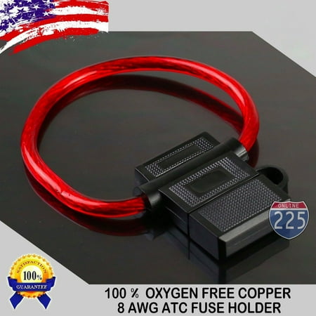 Pick Wire Gauge (8 Ga - 18 AWG) ATC In-Line Fuse Holder 100% OFC Wire