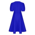 thumbnail image 4 of CEHVOM Robe Mode Femme Couleur Unie Col Rond Grande Jupe Ourlet Rétractation Taille Vente, 4 of 6