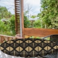 thumbnail image 2 of Ambesonne Art Deco Fitted Round Tablecloth, Geometric Repetition Print, 45"- 56" Diameter, Pale Mustard and Dark Grey, 2 of 5