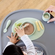ezpz First Foods Set (Sage) - 100% Silicone Suction Bowl, 2oz Cup, Tiny Spoons - Designed by a Pediatric Feeding Specialist - 6 Months+