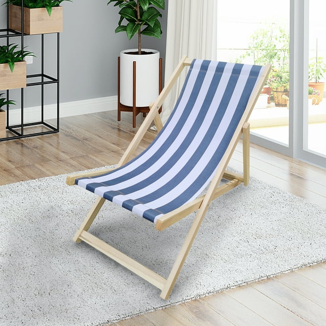 Pouseayar Foldable Sling Chair,Outdoor Beach Chair Chaise Lounge , Gray