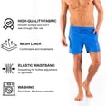 thumbnail image 5 of Solid Colored & Printed Quick Dry Summer Swim Trunks for Men, Swimwear, Bathing Suits, Swim Shorts with Various Colors & Designs, Blue, 3X-Large, 5 of 9