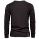thumbnail image 4 of Camiseta de manga larga para hombre, color liso, diseño con cuello, corte holgado, poliéster, prenda informal para otoño-invierno, 4 of 7