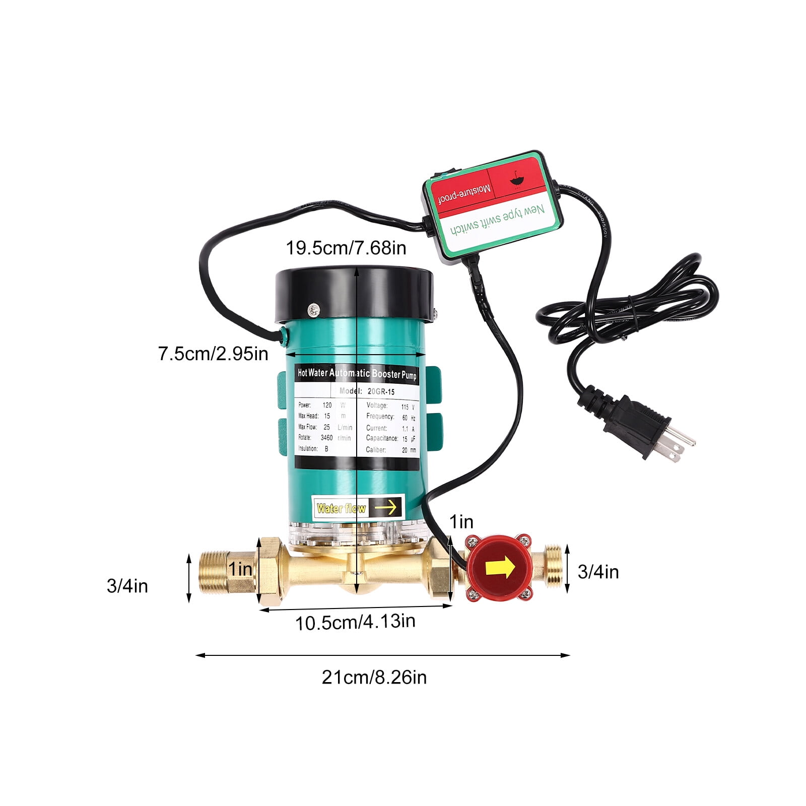 120W Water Pressure Booster Pump with Swift Switch - Efficient, Durable Solution for Low Water Pressure in Homes and Apartments