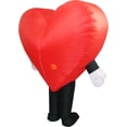 thumbnail image 4 of Inflatable  Heart Mascot Costume Adult Full Body Blow Up Halloween Party Cosplay Suit,Height 4'11"-6'3",Sad, 4 of 6